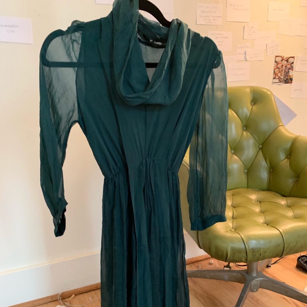 Vintage silk green dress